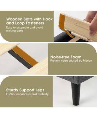 Full Size Upholstered Platform Bed with Button Tufted Headboard-Full Size