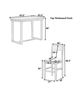 Streamdale 6-Piece Wooden Counter Height Dining Set with Bench
