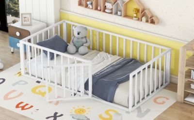 Twin Metal Fence Door Floor Bed