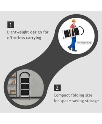Heavy Duty Industrial Lightweight Folding Stool 3 Step Ladder