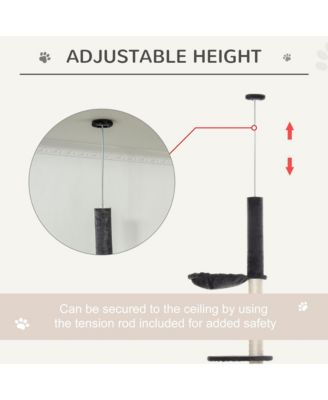 PawHut Adjustable Height Cat Tree with Multiple Activities and Scratching Posts