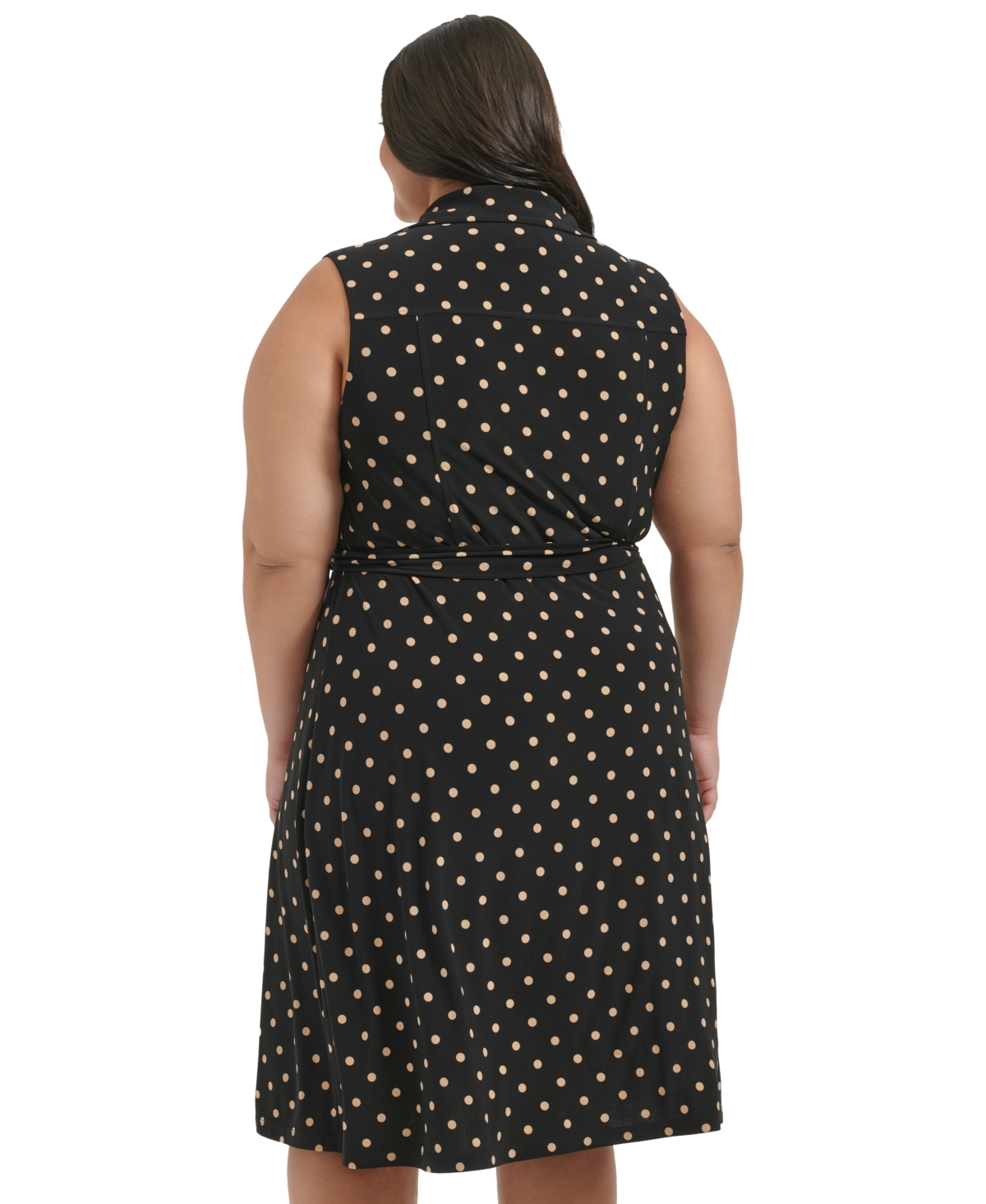 Tommy Hilfiger Plus Size Classic Dot Print Jersey Midi Dress -gins