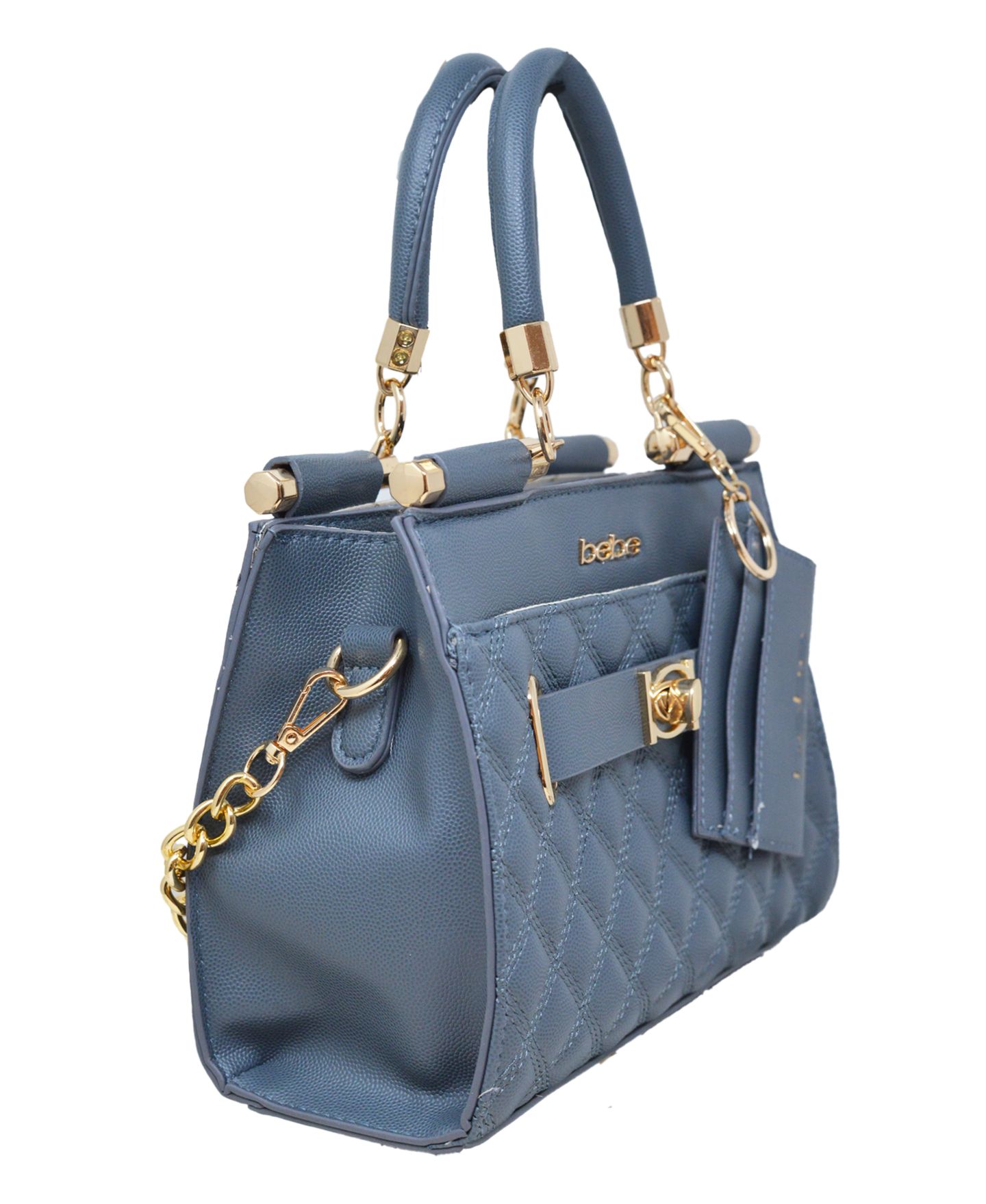 Женская сумка Bebe Alex Quilted Small Satchel with Card Holder, цвет: Серый — фото 2