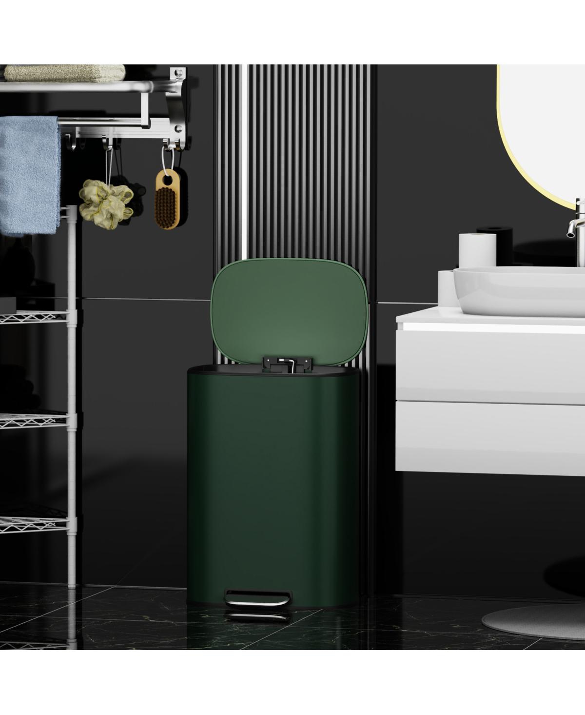 Streamdale Furniture Green Stainless Steel Kitchen Trash Can - 13 Gallon Capacity