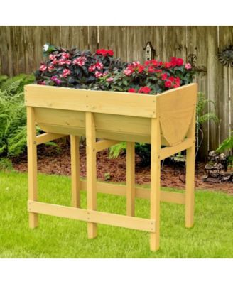 Raised Wooden Planter Vegetable Flower Bed with Liner