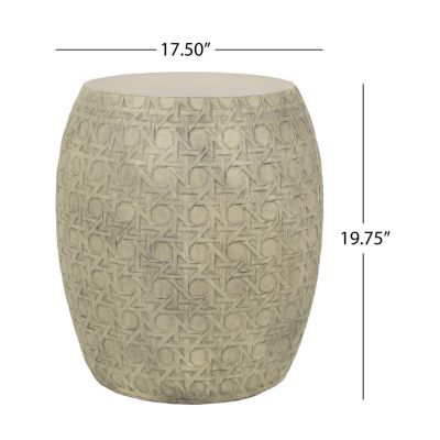 Streamdale Bohemian Barrel Side Table Intricate, Textural, & Versatile
