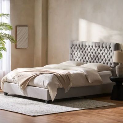 Streamdale Queen Upholstered Bed with Button-Tufted Headboard