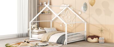 Streamdale Full Size Metal House Bed, Black