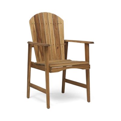 Weather-Resistant Acacia Wood Adirondack Dining Chairs (Set of Two)