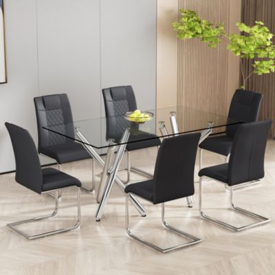 Modern PU Leather Dining Chairs with Metal Legs | Easy Assembly