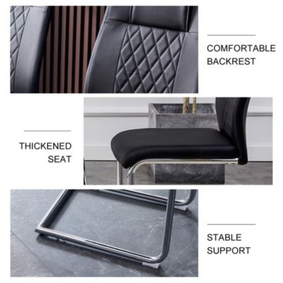 Modern PU Leather Dining Chairs with Metal Legs | Easy Assembly