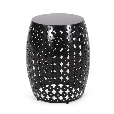 Streamdale Modern Side Table Elegant Iron Cut Design, Durable Frame, No Assembly