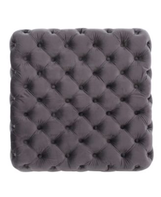 Streamdale Modern Velvet Glam Ottoman with Diamond Stitching