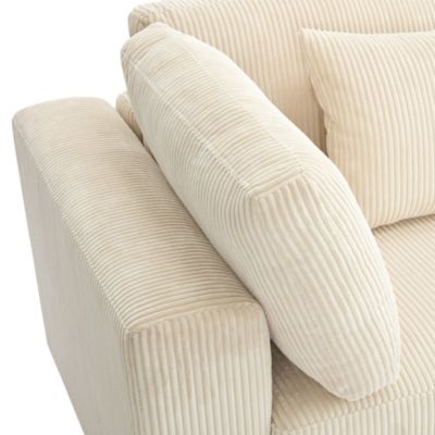 Corduroy Sofa with Ample Armrests (36.25"W)