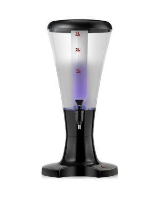 Set of 2 3L Draft Beer Tower Dispenser with LED Lights