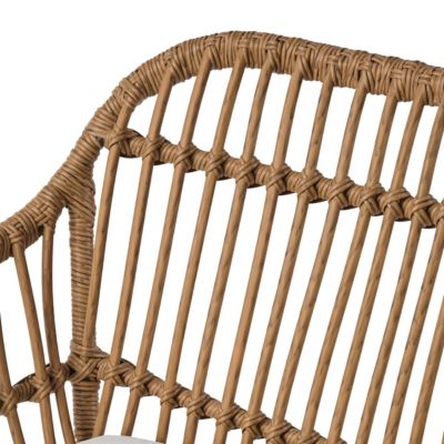 Modern Rattan Chair with Water-Resistant Cushions