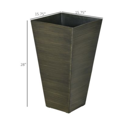 Elegant Stackable Wood-Look Outdoor Planters (Set of 3)