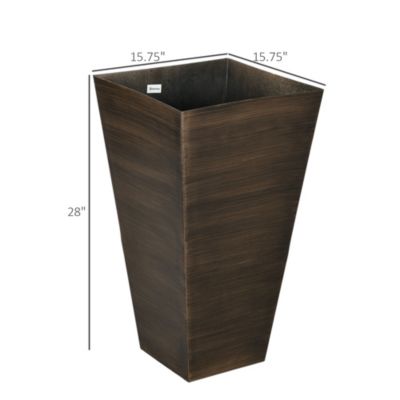 Elegant Stackable Wood-Look Outdoor Planters (Set of 3)