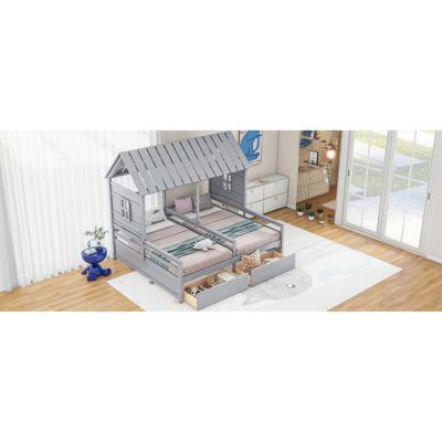 Streamdale Twin Platform Bed with Drawers (White)