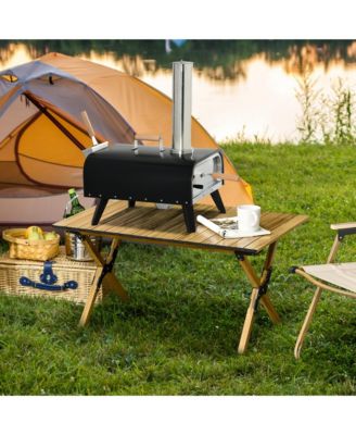 Outdoor Pizza Oven with Rotating Stone, 12" Wood Fi Pizza Maker