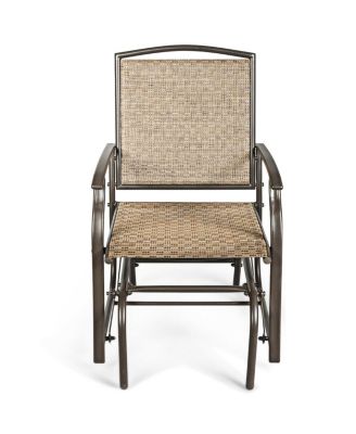 Patio Swing Single Glider Chair Rocking Seating Steel Frame Garden