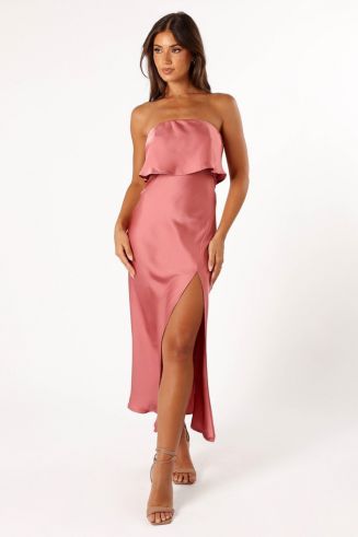 women's vienna strapless midi dress Vienna Strapless Midi Dress