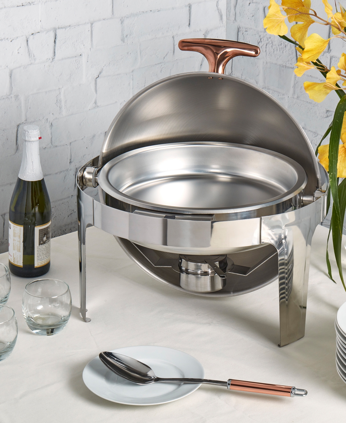 Denmark Celebrations By  6.3-qt. Stainless Steel Round Chafing Dish In Silver