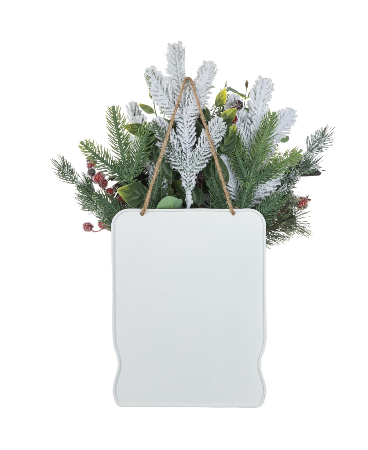 Glitzhome 21 H Christmas Pine Needle Berry Ribbon Centerpiece In Multi