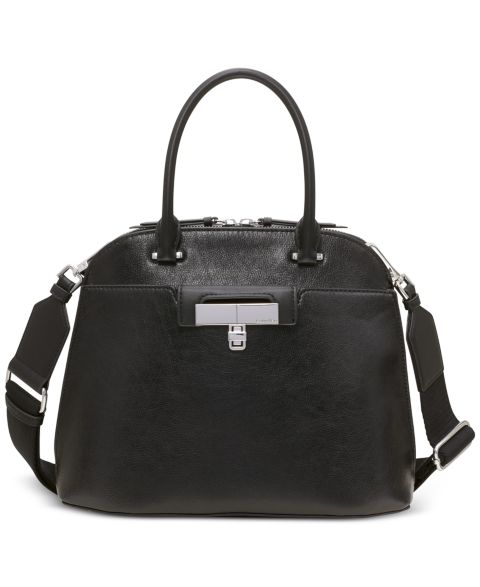 Женская сумка Calvin Klein Becky Convertible Turnlock Dome Satchel, цвет: Чёрный