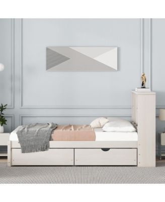 Streamdale Modern Twin Bed Frame with USB Port & Storage