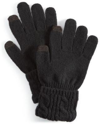 Style & Co - Solid Color Cable Knit Tech Gloves