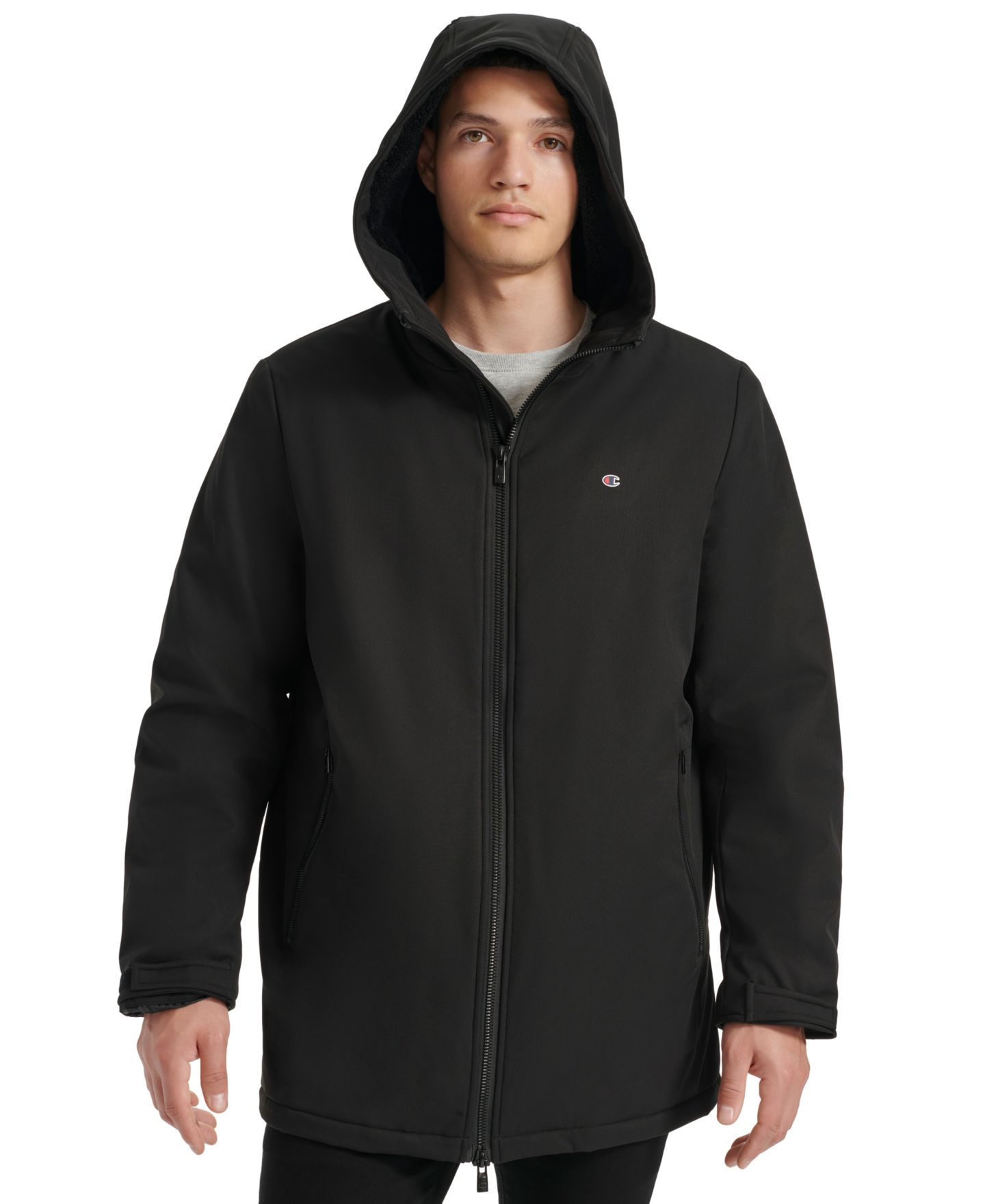 Мужская куртка Champion Performance Hooded, Faux Sherpa-Lined, цвет: Чёрный — фото 6