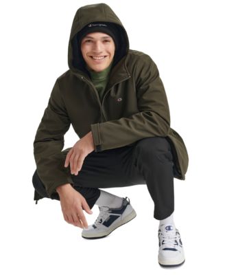 Men's Performance Hooded, Faux Sherpa-Lined Peacoat Jacket