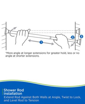 Twist Fit™ No Tools Decorative Shower Curtain Rod, 42-72"