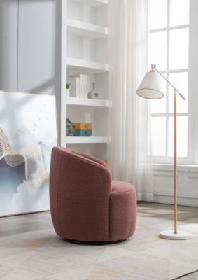 Streamdale Swivel Accent Barrel Chair with Metal Ring