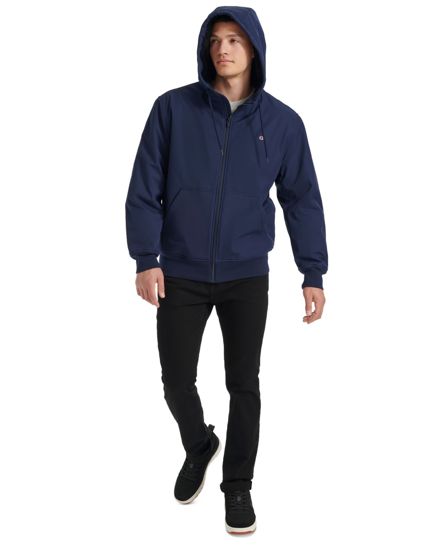 Мужская куртка Champion Sport Shell Hooded Zipper, цвет: Peacoat — фото 8