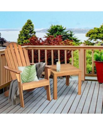 Acacia Wood Outdoor Adirondack Chair with Ergonomic Design