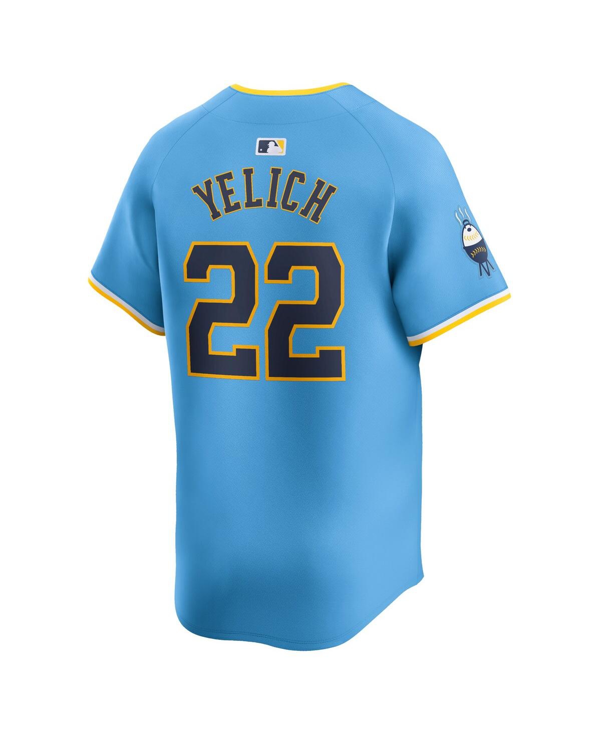 Nike Men's Christian YelichMilwaukee Brewers City Connect Limited Player Jersey - Powder Blue
