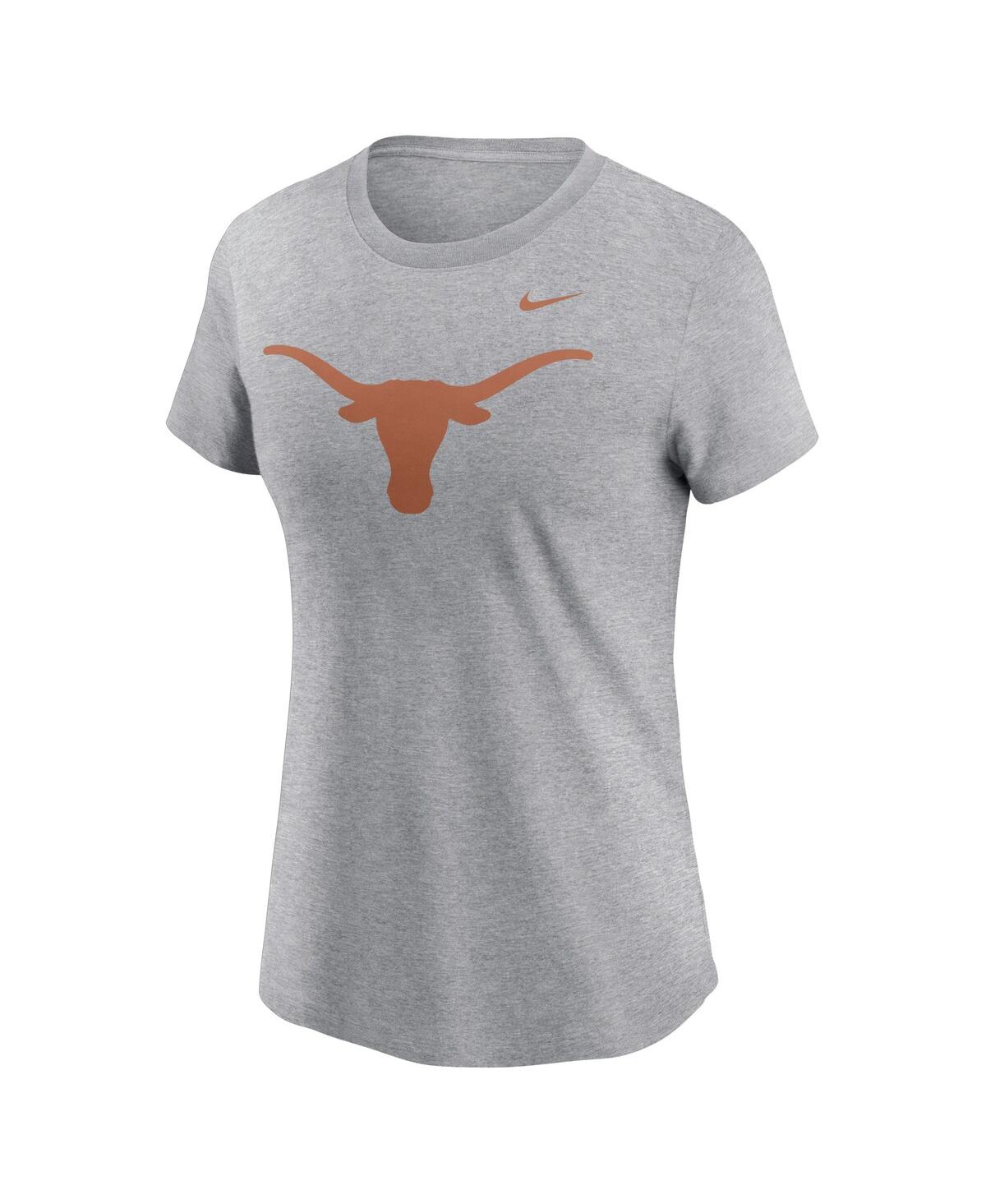 Nike Women's Heather Gray Texas Longhorns Primetime Evergreen Logo T-shirt In Heather Gray