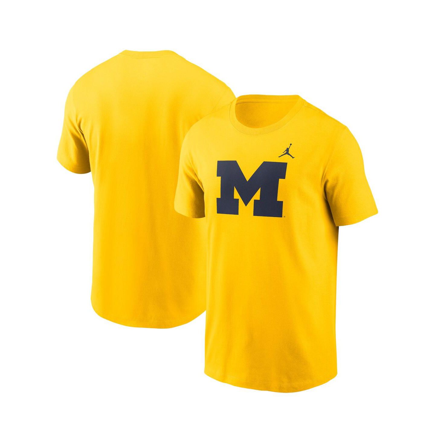 Мужская футболка Jordan Michigan Wolverines Primetime Evergreen Logo, цвет: Жёлтый — фото 1