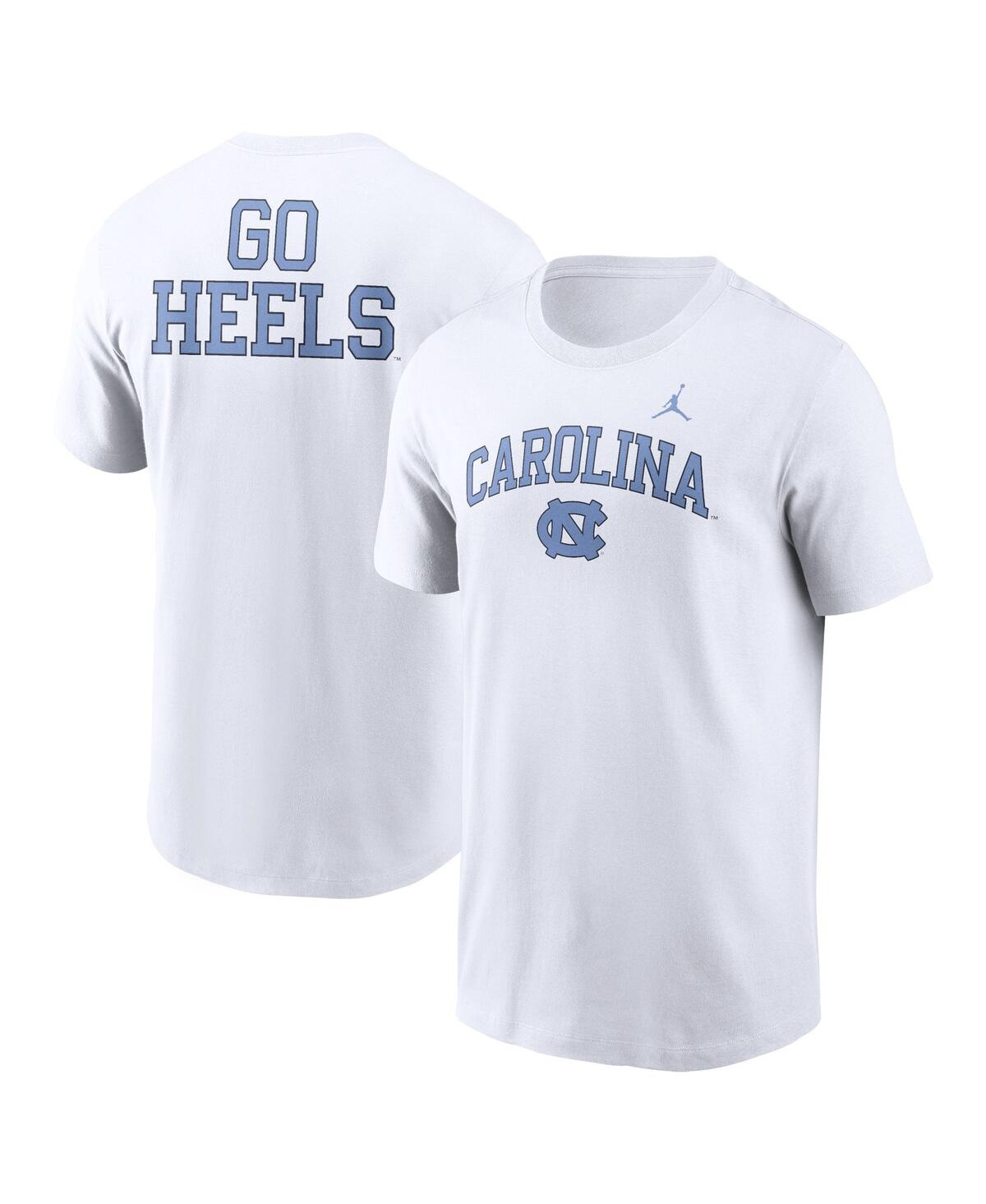 JORDAN MEN'S WHITE NORTH CAROLINA TAR HEELS BLITZ 2-HIT T-SHIRT 