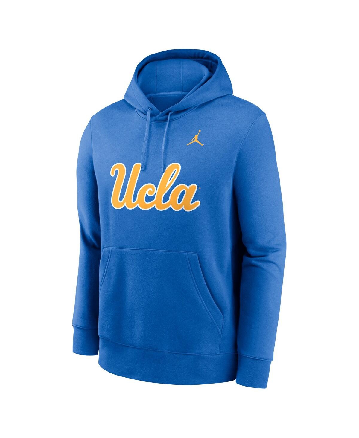 JORDAN MEN'S BLUE UCLA BRUINS PRIMETIME EVERGREEN CLUB FLEECE PULLOVER HOODIE 
