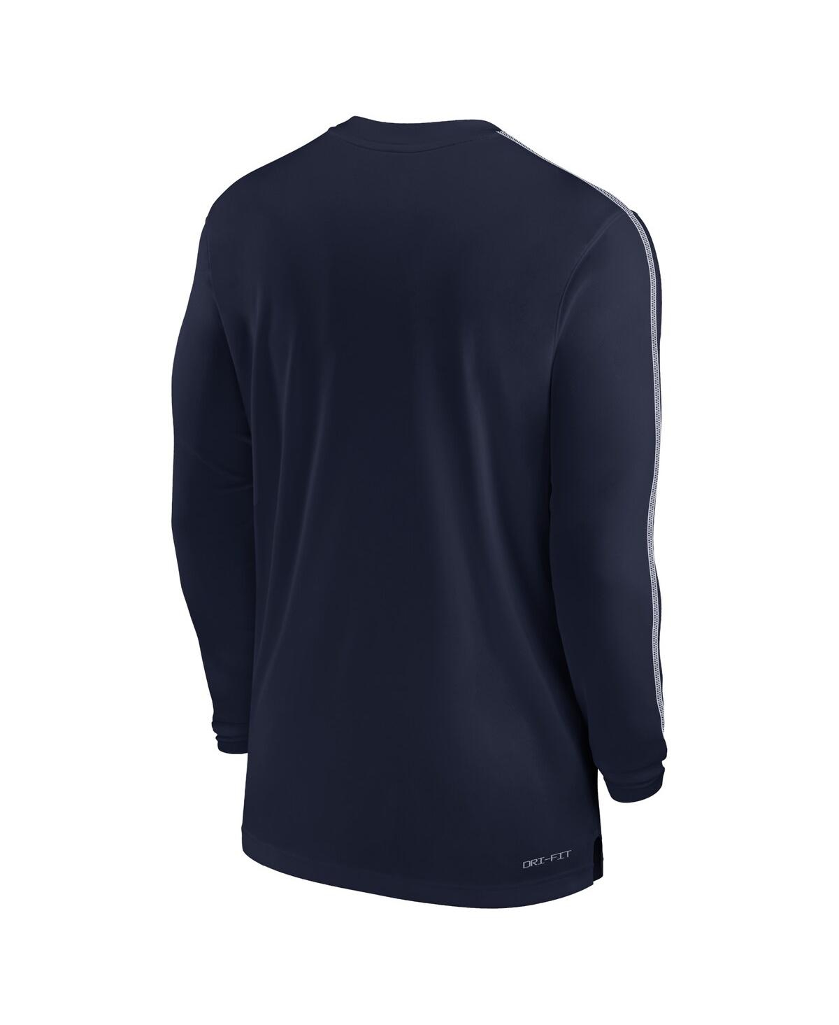 Nike Men's Navy Arizona Wildcats 2024 Sideline Coach Uv Performance Long Sleeve T-shirt In Navy,white