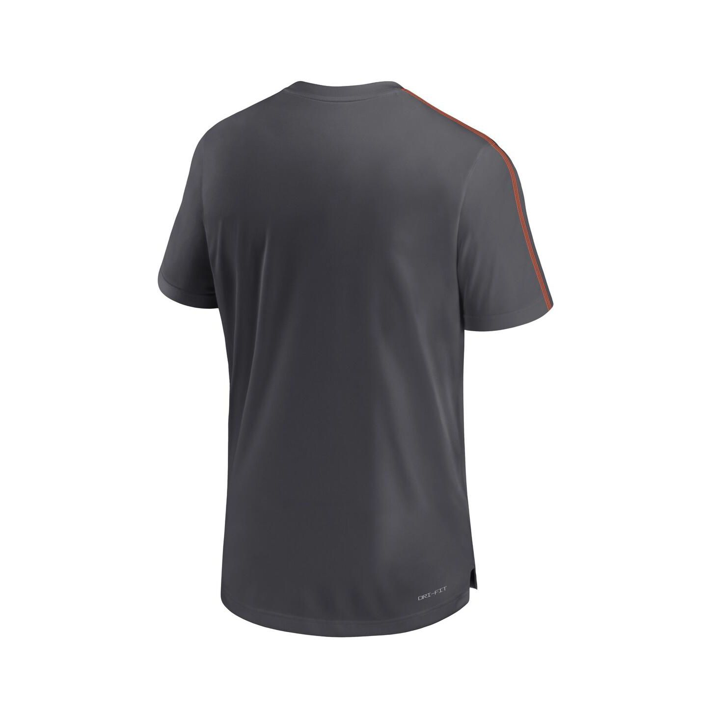 Мужская футболка Nike Clemson Tigers 2024 Sideline Coach Performance, цвет: Антрацитовый / Оранжевый — фото 3