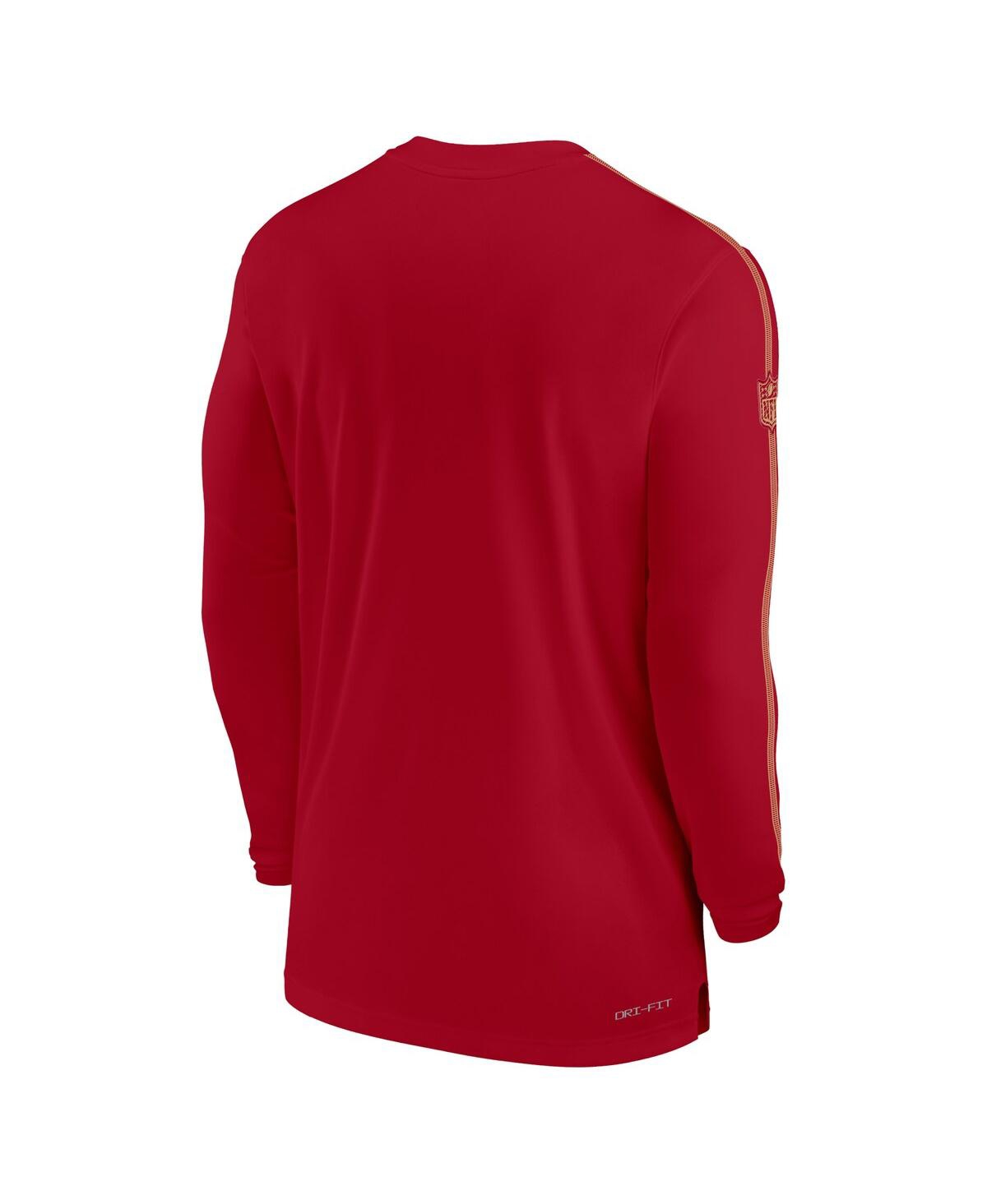 Nike San Francisco 49ers Sideline Coach  Men's Dri-fit Nfl Long-sleeve Top In Scarlet,gold