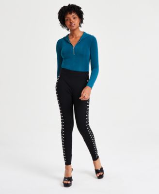 Women's Three-Row Studded Pont&eacute;-Knit Leggings, Created for Macy's