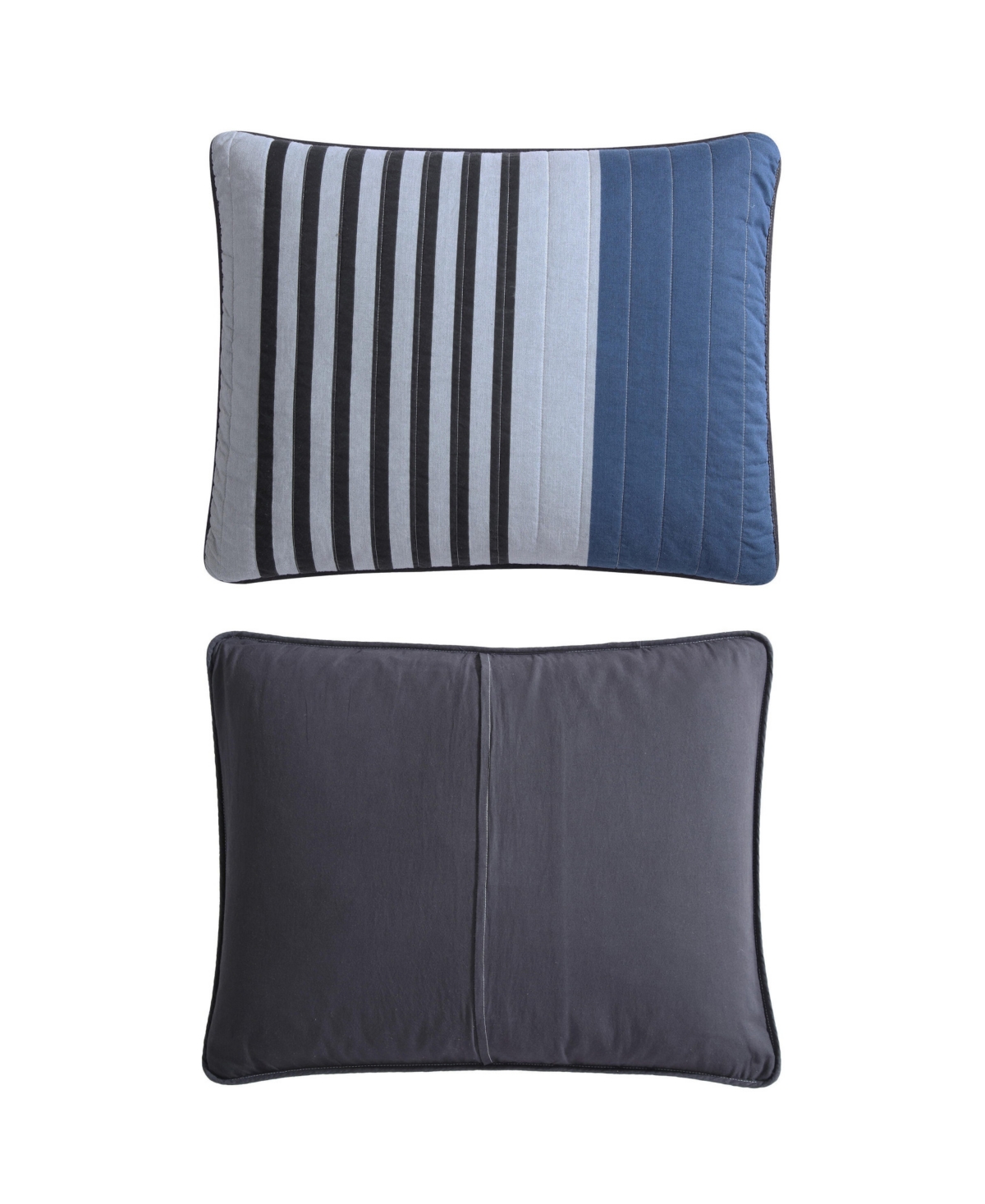 Nautica Rendon Reversible 2 Piece Quilt Set, Twin In Charcoal