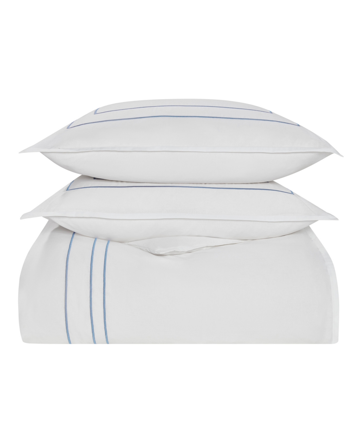 Nautica Alden 3 Piece Duvet Cover Set, Full/queen In Chambray Blue