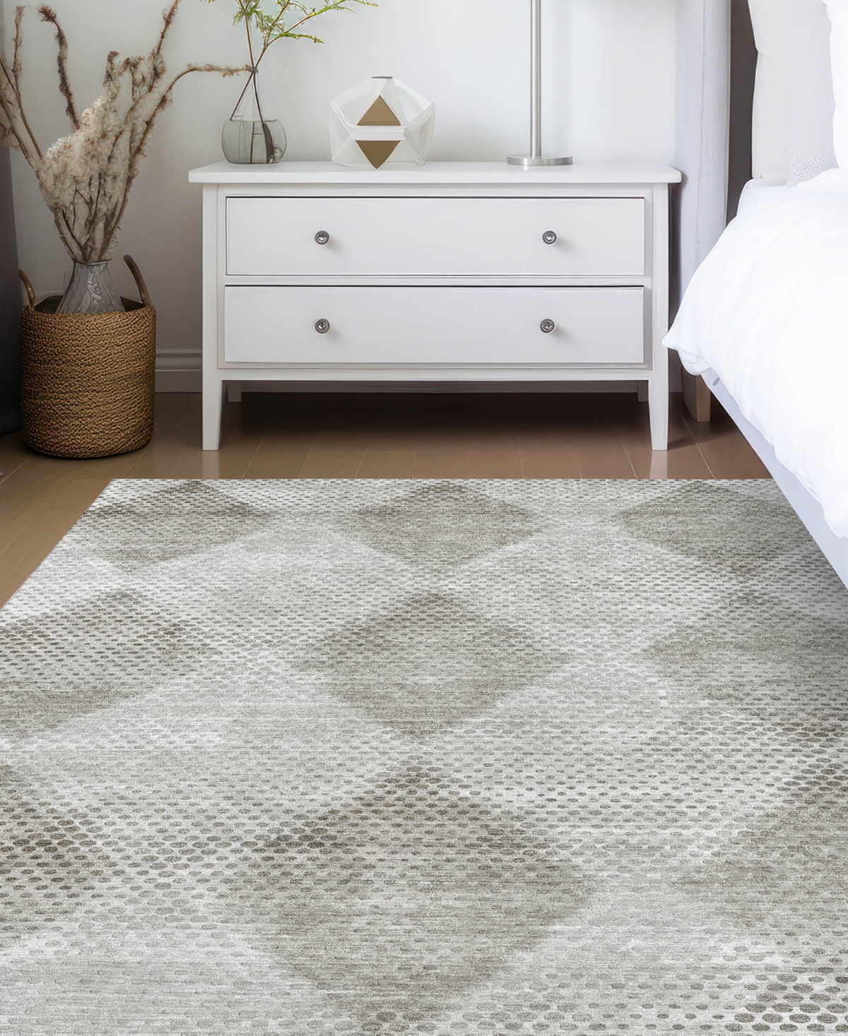 Dalyn Trevi Washable Tv4 2'3"x7'6" Runner Area Rug In Gray