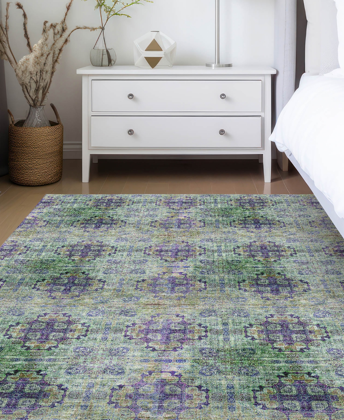 Dalyn Trevi Washable Tv16 2'3"x7'6" Runner Area Rug In Purple